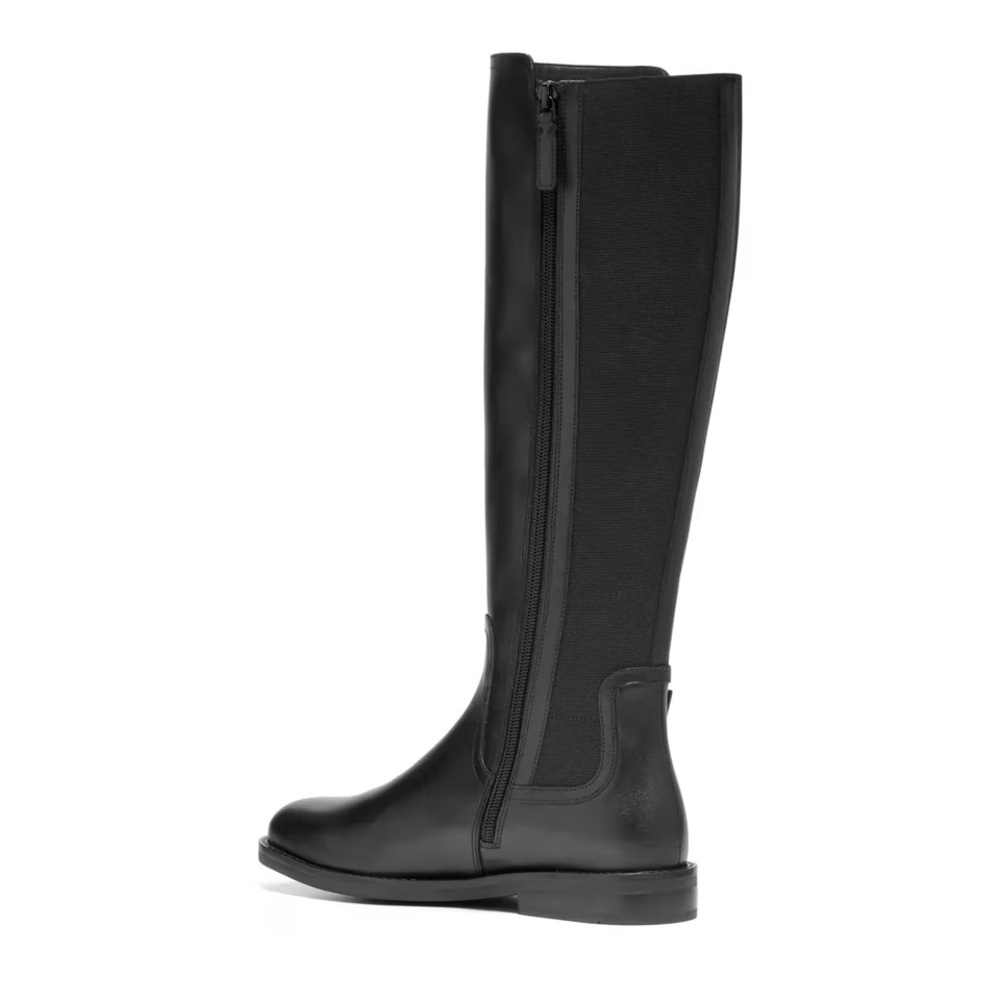 Cole Haan Celestina Tall Leather Boots 9.5M Black Riding Block Heel New - Picture 4 of 8